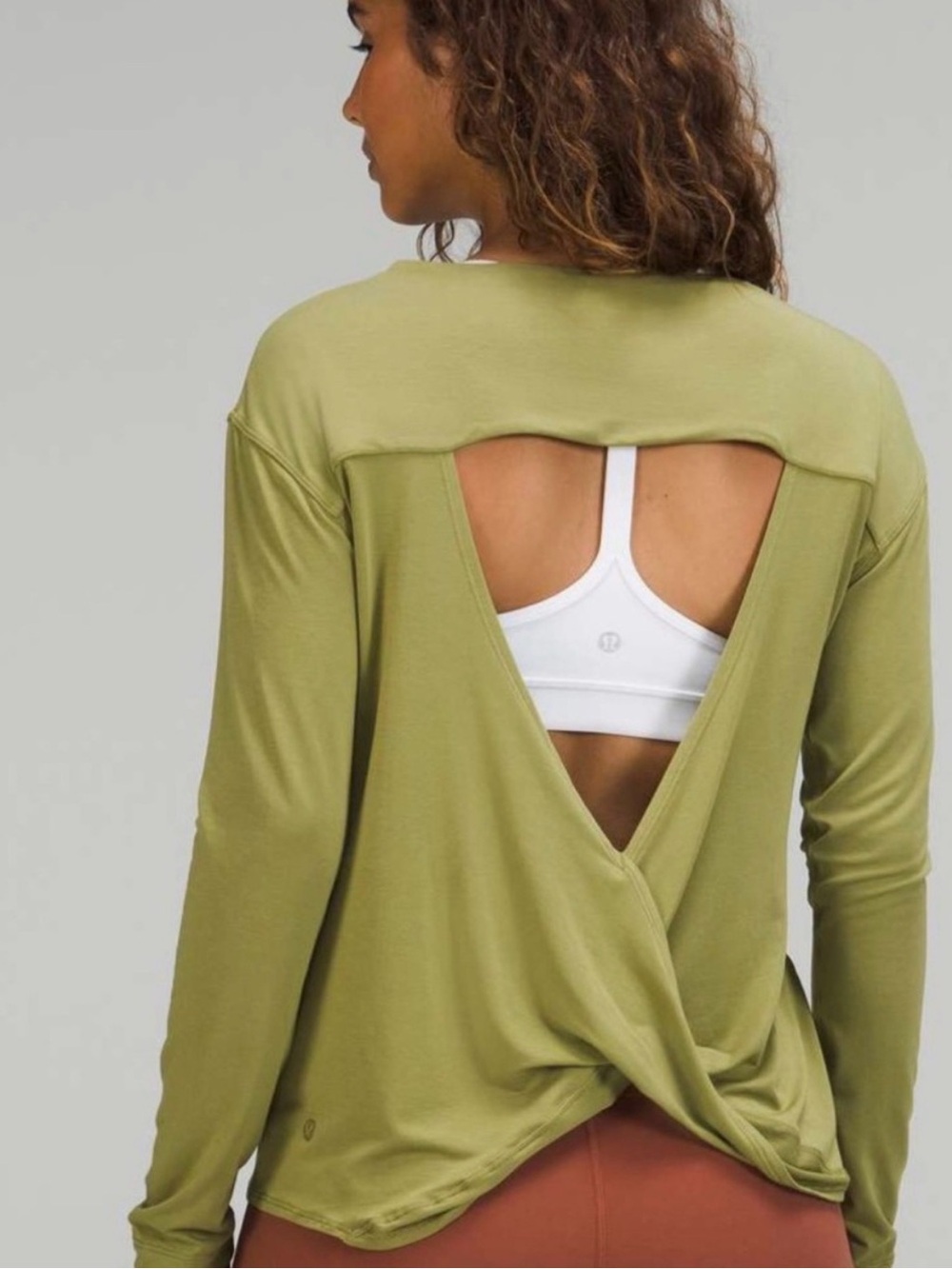 lululemon athletica Olive Open-Back Twist Long Sleeve Tee